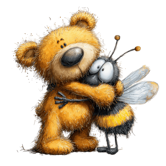 Bügelbild Bär und Biene #4