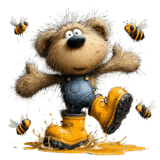 Bügelbild Bär und Biene #7