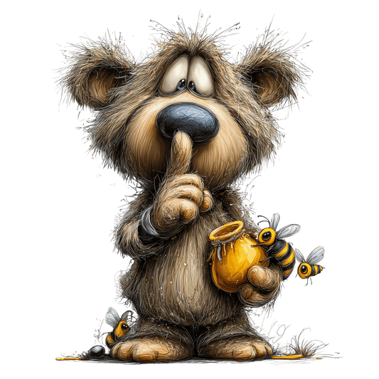 Bügelbild Bär und Biene #8