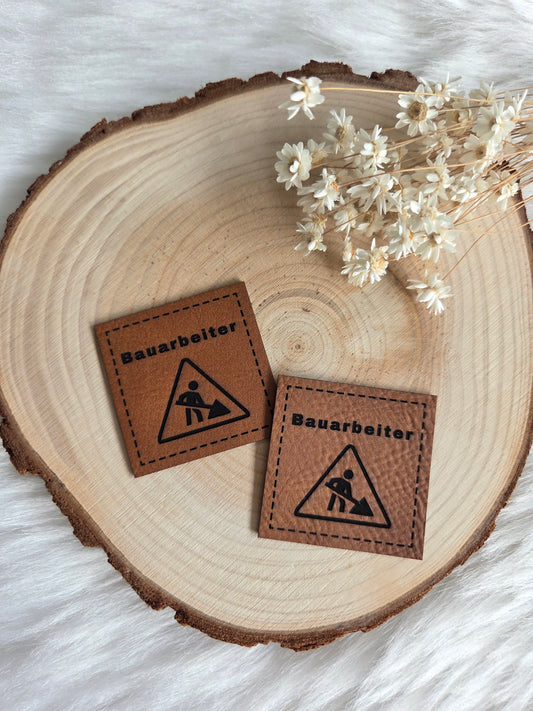 Kunstleder Label Bauarbeiter