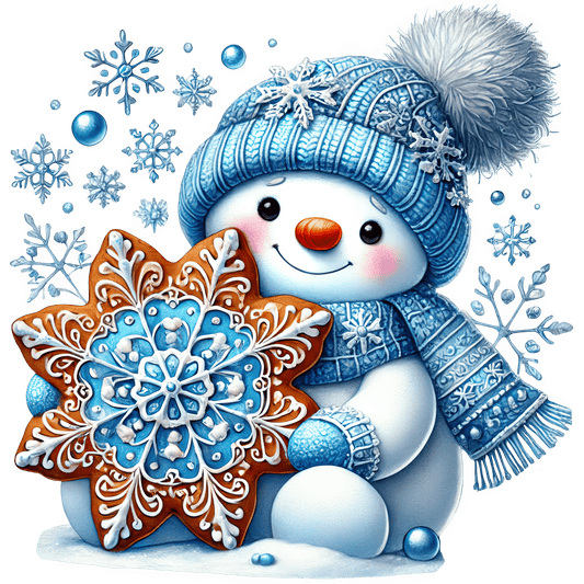 Bügelbild Blauer Schneemann #2