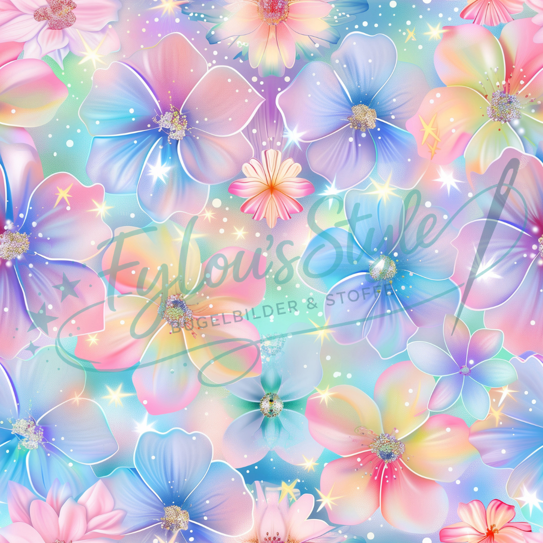 Vorbestellung Bio Jersey "Blumen Meer" Überbreite