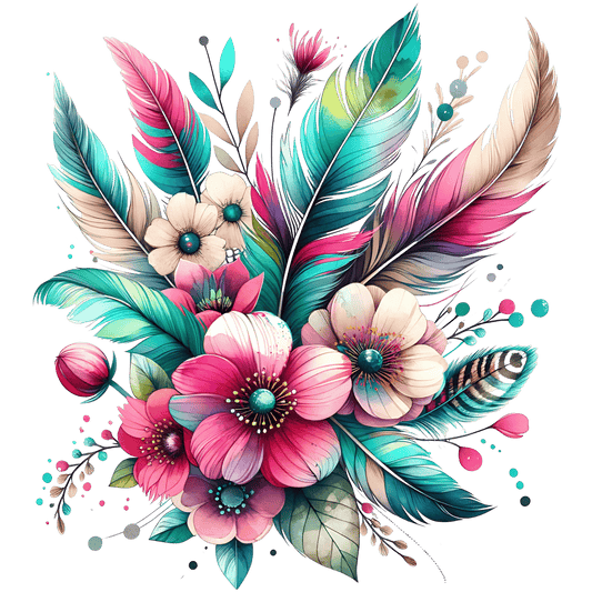 Bügelbild Boho Blumen floral