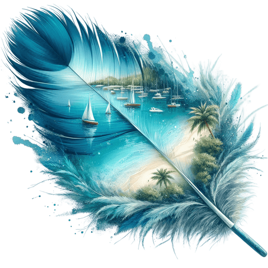 Bügelbild Boote Feder