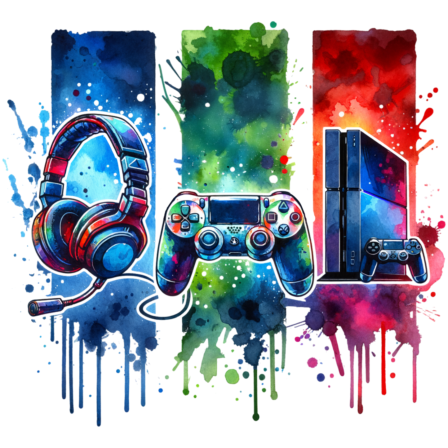 Bügelbild Brush Streifen Motivwelt "Gamer"