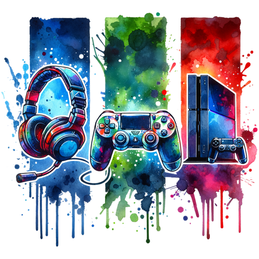 Bügelbild Brush Streifen Motivwelt "Gamer"