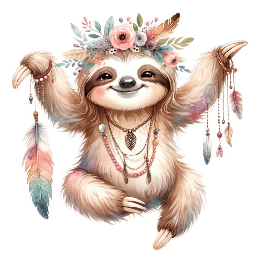 Bügelbild süßes Boho Faultier Fylou's Style