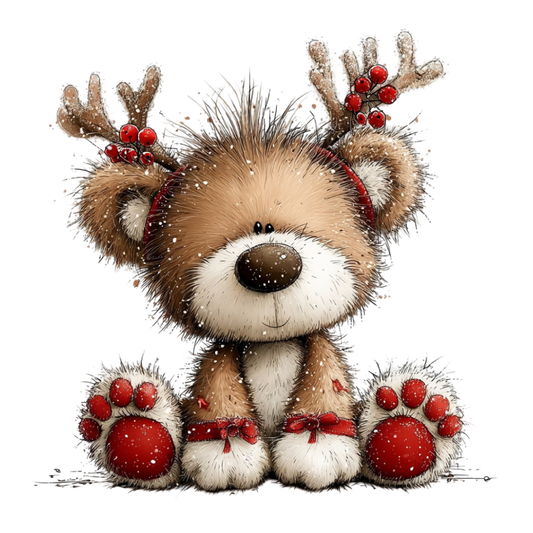 Bügelbild Niedlicher Weihnachts Teddybär #1