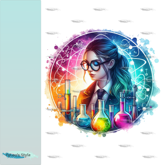 Bügelbild Colorful Chemie Girl #1 Fylou's Style