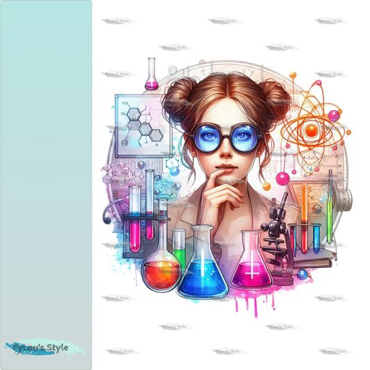 Bügelbild Colorful Chemie Girl #2 Fylou's Style