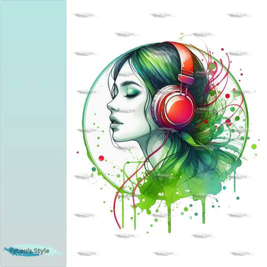 Bügelbild Colorful  Music Girl #1 Fylou's Style