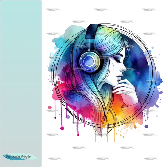 Bügelbild Colorful  Music Girl #2 Fylou's Style