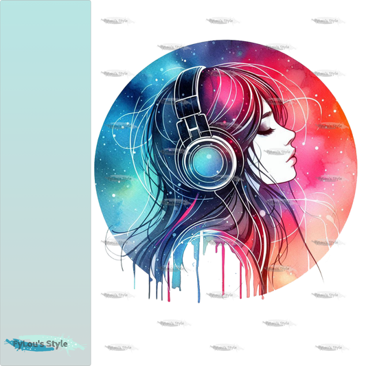 Bügelbild Colorful  Music Girl #3 Fylou's Style