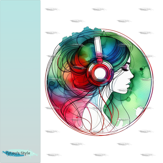 Bügelbild Colorful  Music Girl #4 Fylou's Style