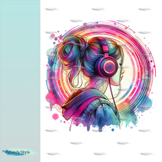 Bügelbild Colorful  Music Girl #5 Fylou's Style