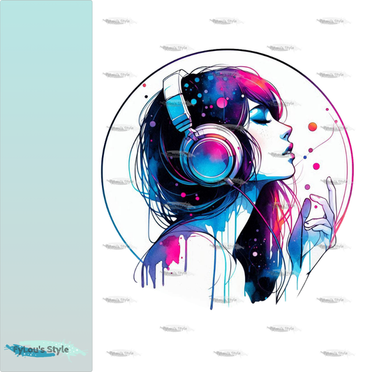Bügelbild Colorful  Music Girl #6 Fylou's Style