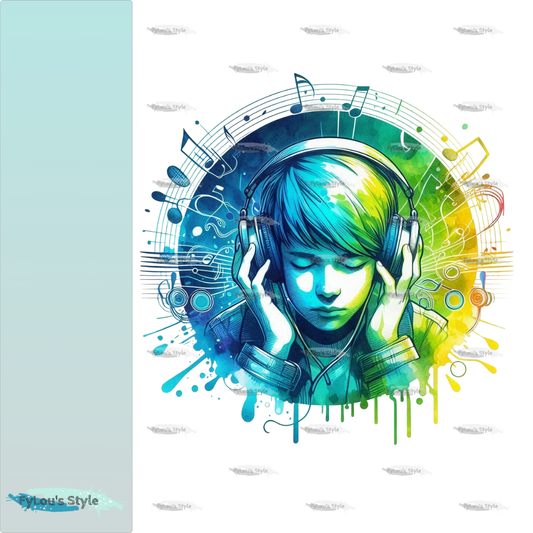 Bügelbild Colorful Music Boy #1 Fylou's Style