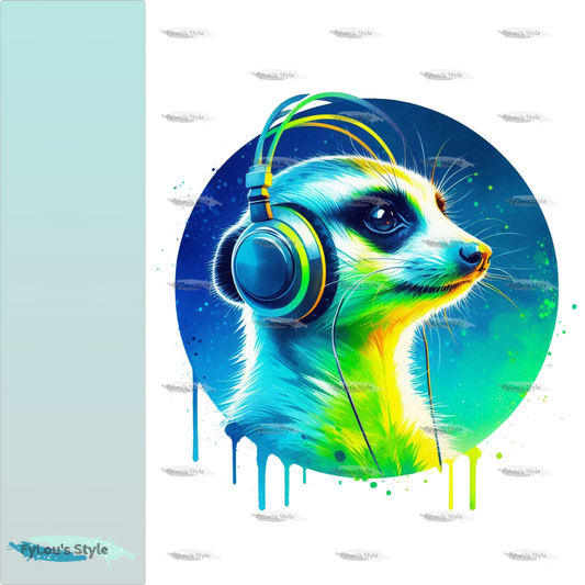 Bügelbild Colorful Musik Erdmännchen #1 Fylou's Style