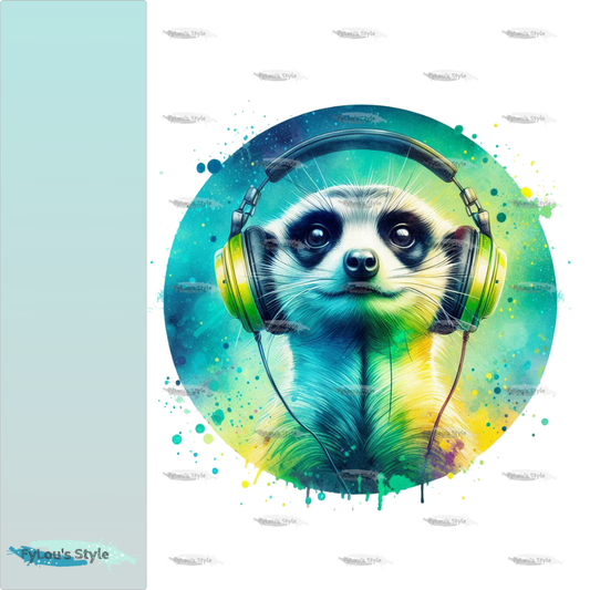 Bügelbild Colorful Musik Erdmännchen #2 Fylou's Style