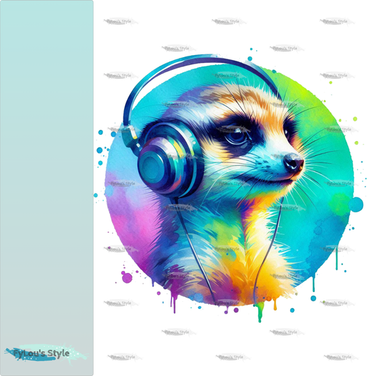 Bügelbild Colorful Musik Erdmännchen #3 Fylou's Style