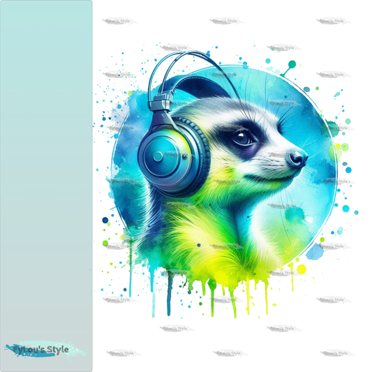 Bügelbild Colorful Musik Erdmännchen #4 Fylou's Style