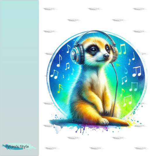 Bügelbild Colorful Musik Erdmännchen #5 Fylou's Style