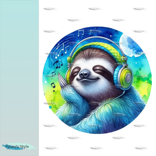 Bügelbild Colorful Musik Faultier #3 Fylou's Style