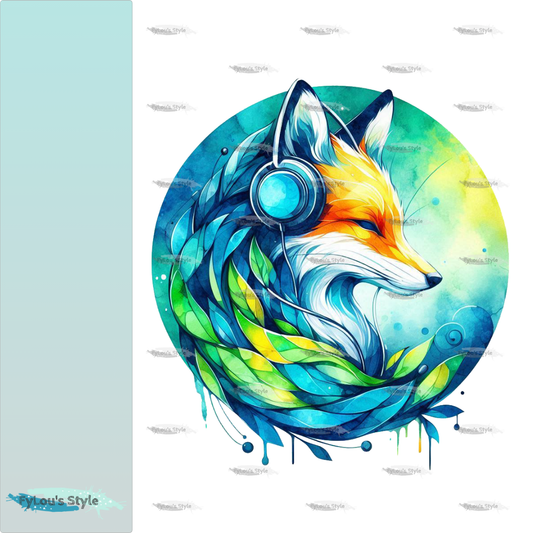 Bügelbild Colorful Musik Fuchs #2 Fylou's Style
