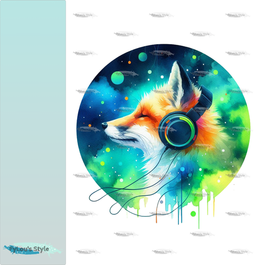 Bügelbild Colorful Musik Fuchs #4 Fylou's Style