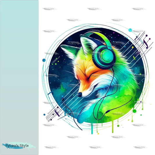 Bügelbild Colorful Musik Fuchs #5 Fylou's Style