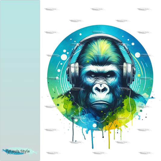 Bügelbild Colorful Musik Gorilla #1 Fylou's Style