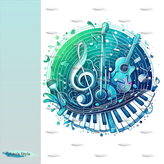 Bügelbild Colorful Musik Instrumente Fylou's Style