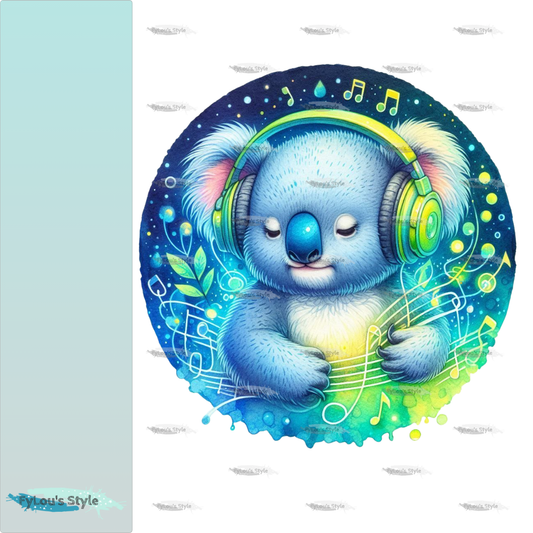 Bügelbild Colorful Musik Koala #1 Fylou's Style