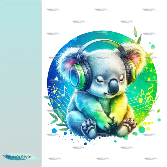 Bügelbild Colorful Musik Koala #2 Fylou's Style