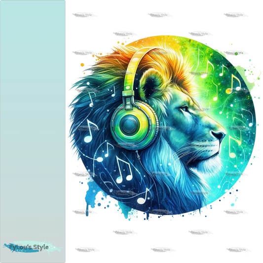Bügelbild Colorful Musik Löwe #3 Fylou's Style
