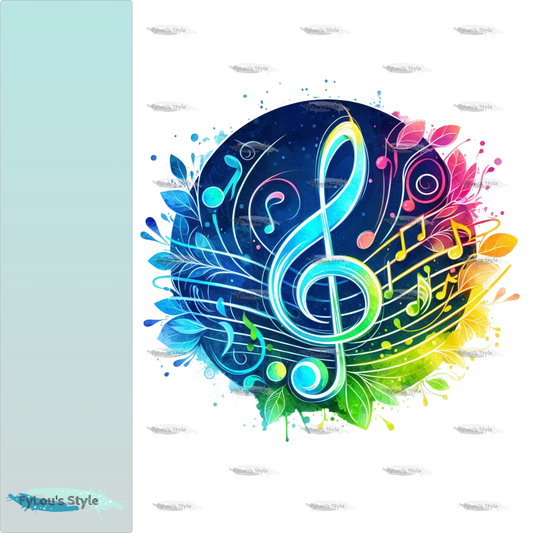 Bügelbild Colorful Musik Note #2 Fylou's Style
