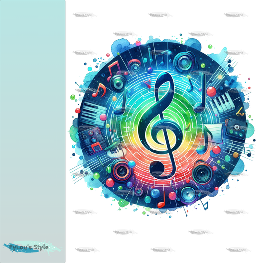 Bügelbild Colorful Musik Note #4 Fylou's Style