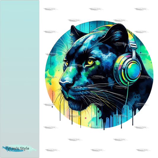 Bügelbild Colorful Musik Panther #1 Fylou's Style