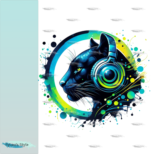 Bügelbild Colorful Musik Panther #2 Fylou's Style