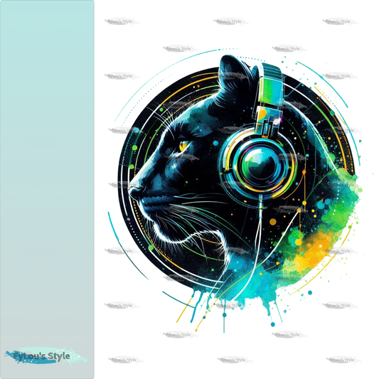 Bügelbild Colorful Musik Panther #3 Fylou's Style