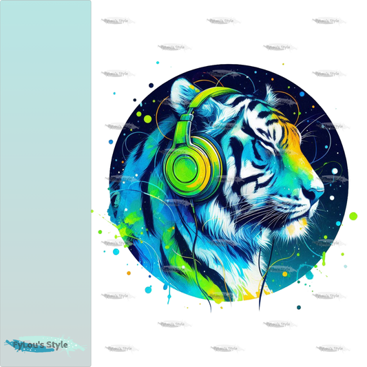 Bügelbild Colorful Musik Tiger #1 Fylou's Style