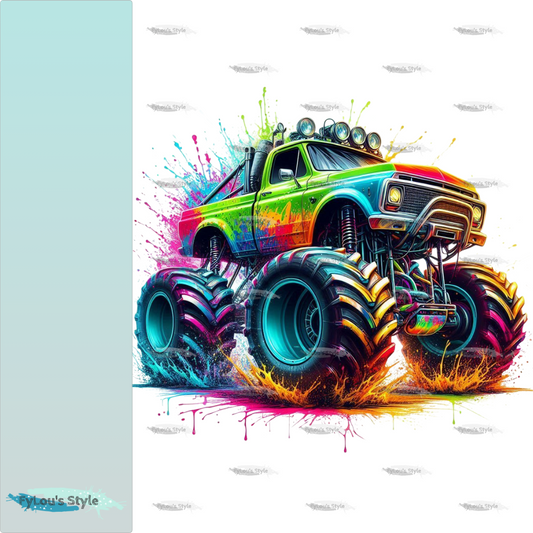 Bügelbild Colorful Neon Monstertruck #2 Fylou's Style