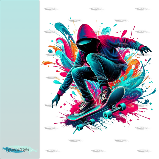 Bügelbild Colorful Neon Skater #1 Fylou's Style