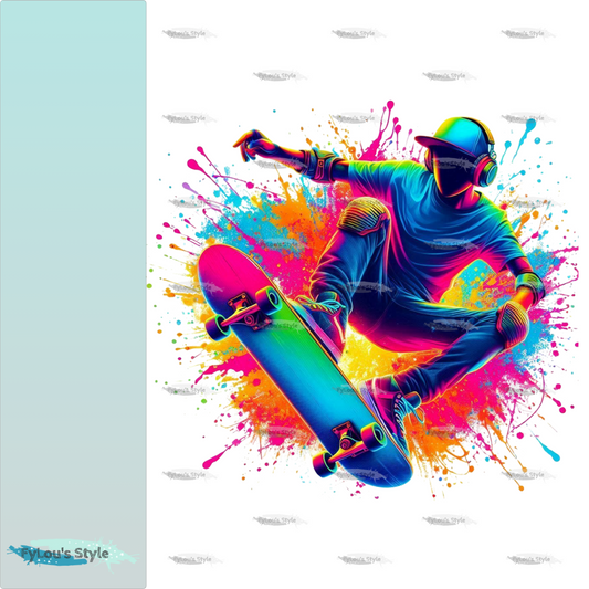 Bügelbild Colorful Neon Skater #2 Fylou's Style