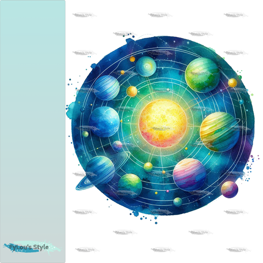 Bügelbild Colorful Solar System  #2 Fylou's Style