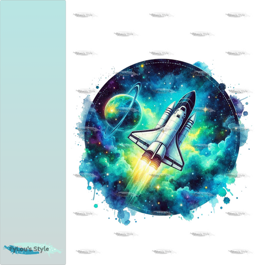 Bügelbild Colorful Spaceshuttle Fylou's Style