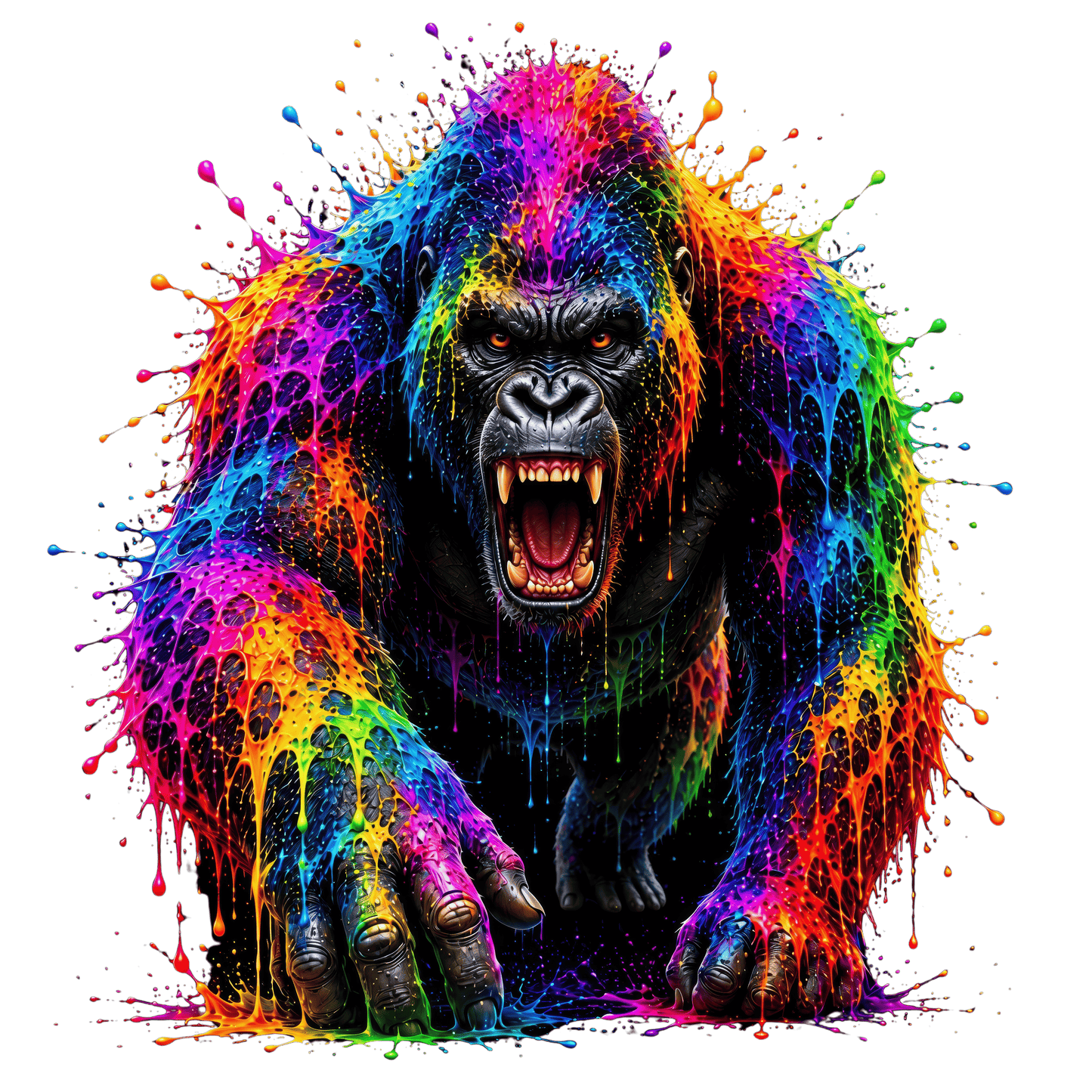 Bügelbild Colorful Splash Gorilla