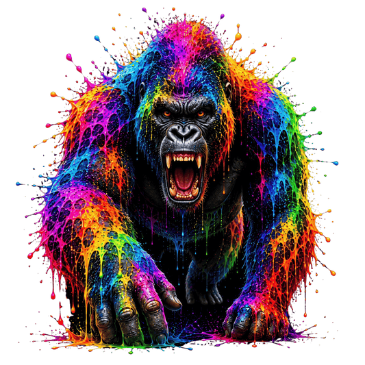 Bügelbild Colorful Splash Gorilla