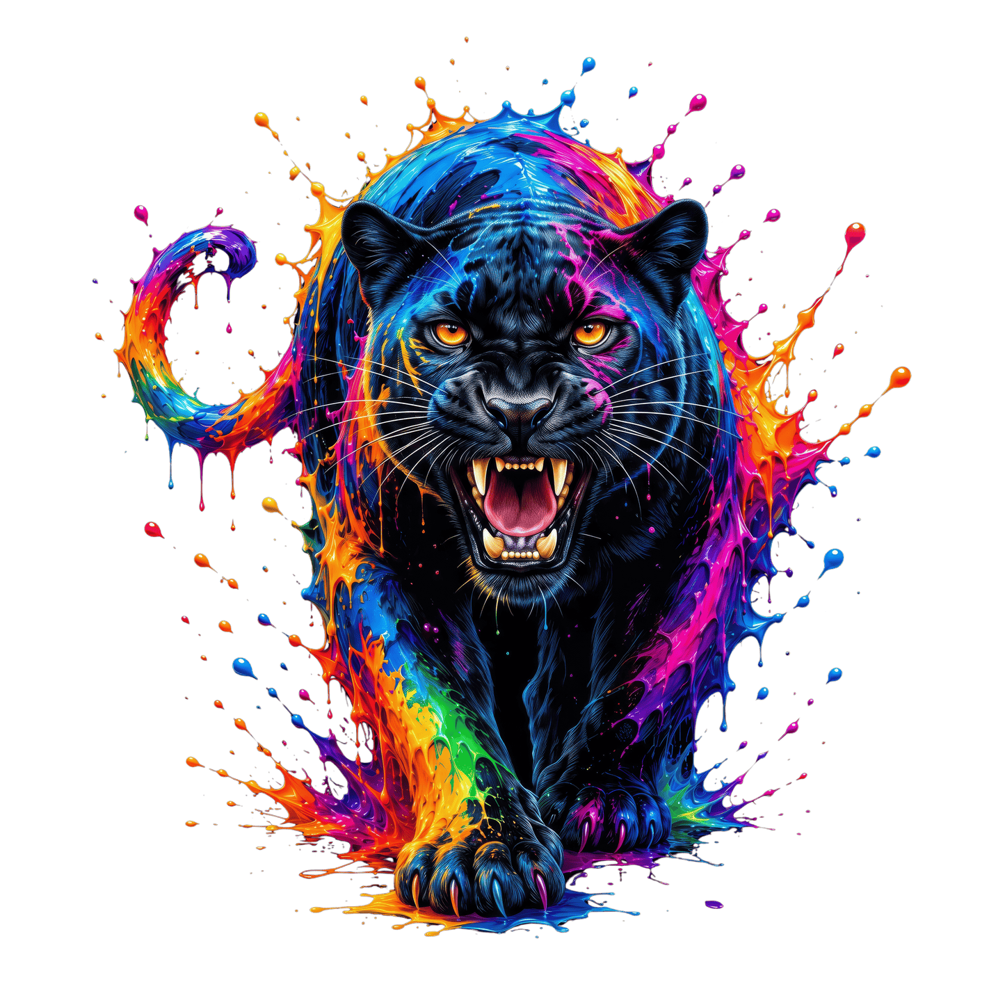 Bügelbild Colorful Splash Panther