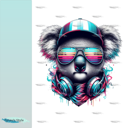 Bügelbild Cool Musik Koala Fylou's Style